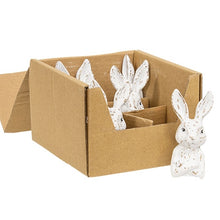 Load image into Gallery viewer, Carved Look Whitewashed Resin Bunny Small