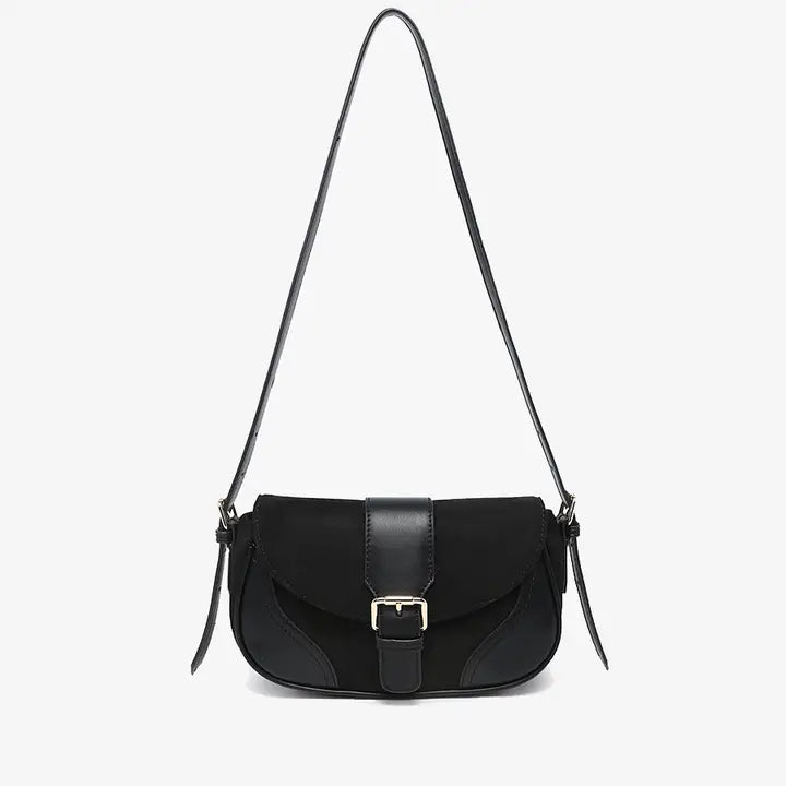 Duffy Contrast Suede Shoulder Bag