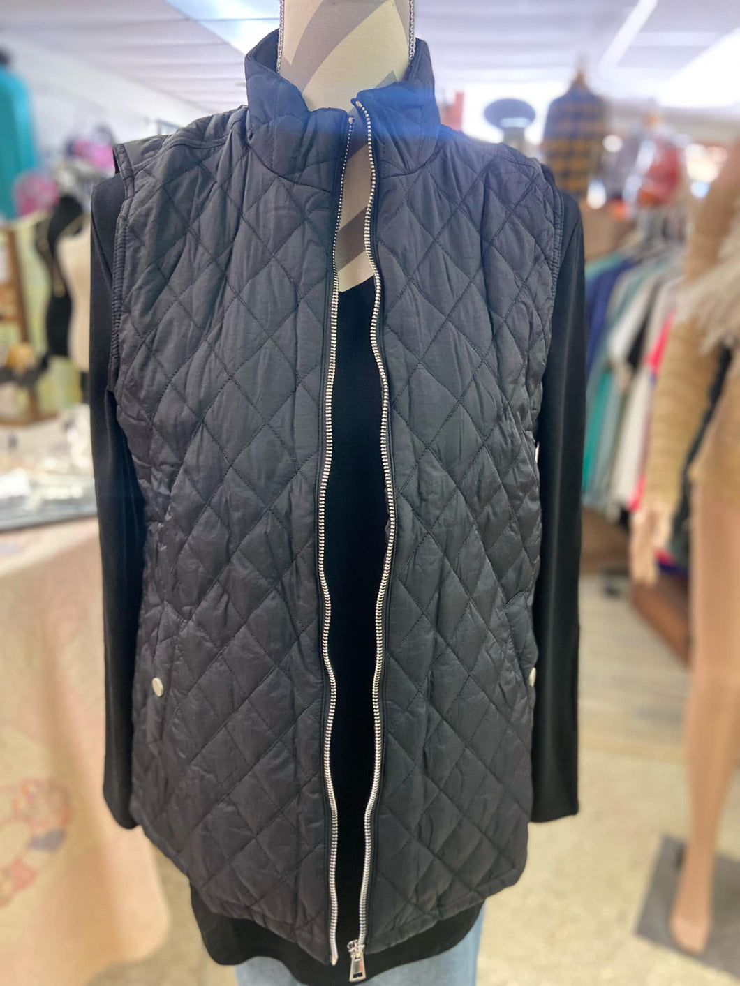 Black Quilted Vest
