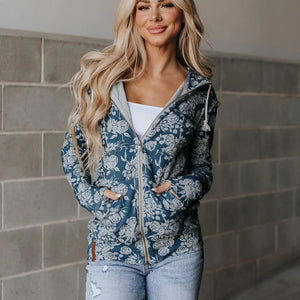 Ampersand Avenue - Twighlight Blooms Fullzip Sweatshirt