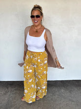 Load image into Gallery viewer, Haddie Floral Wide Leg Pants Mustard
