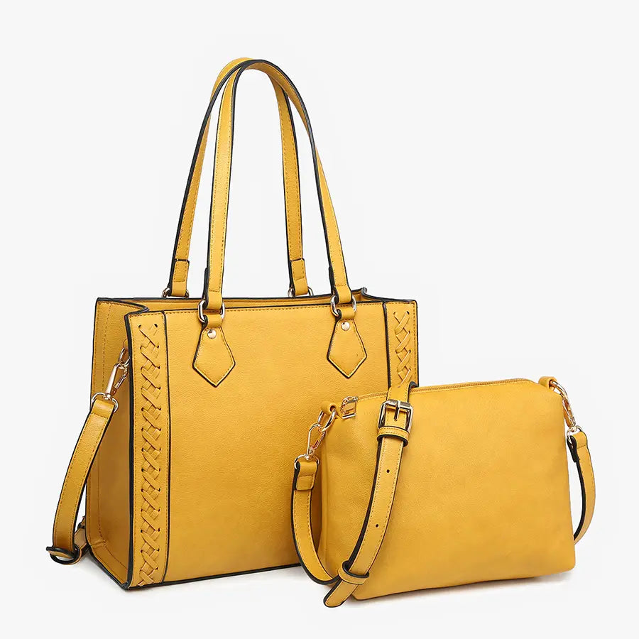 Jen & Co. - Gold Betsy Structured Braided Crossbody/Satchel