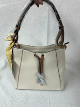 Load image into Gallery viewer, Cream &amp; Cognac Bucket Bag
