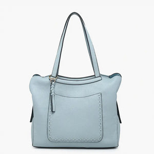 Jen & Co. Hunter Pocket-Front Distressed Tote