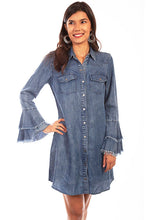 Load image into Gallery viewer, Scully Bell Sleeve Denim Dress
