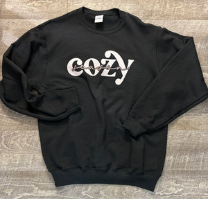 Black Cozy Season Crewneck Sweatshirt