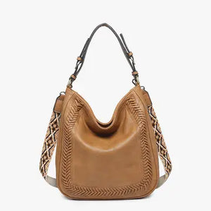 Jen & Co. Aris Small Whipstitch Hobo w/ Guitar Strap