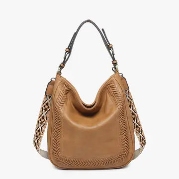 Jen & Co. Aris Small Whipstitch Hobo w/ Guitar Strap