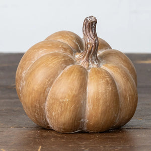 5.25" Tan Resin Pumpkin