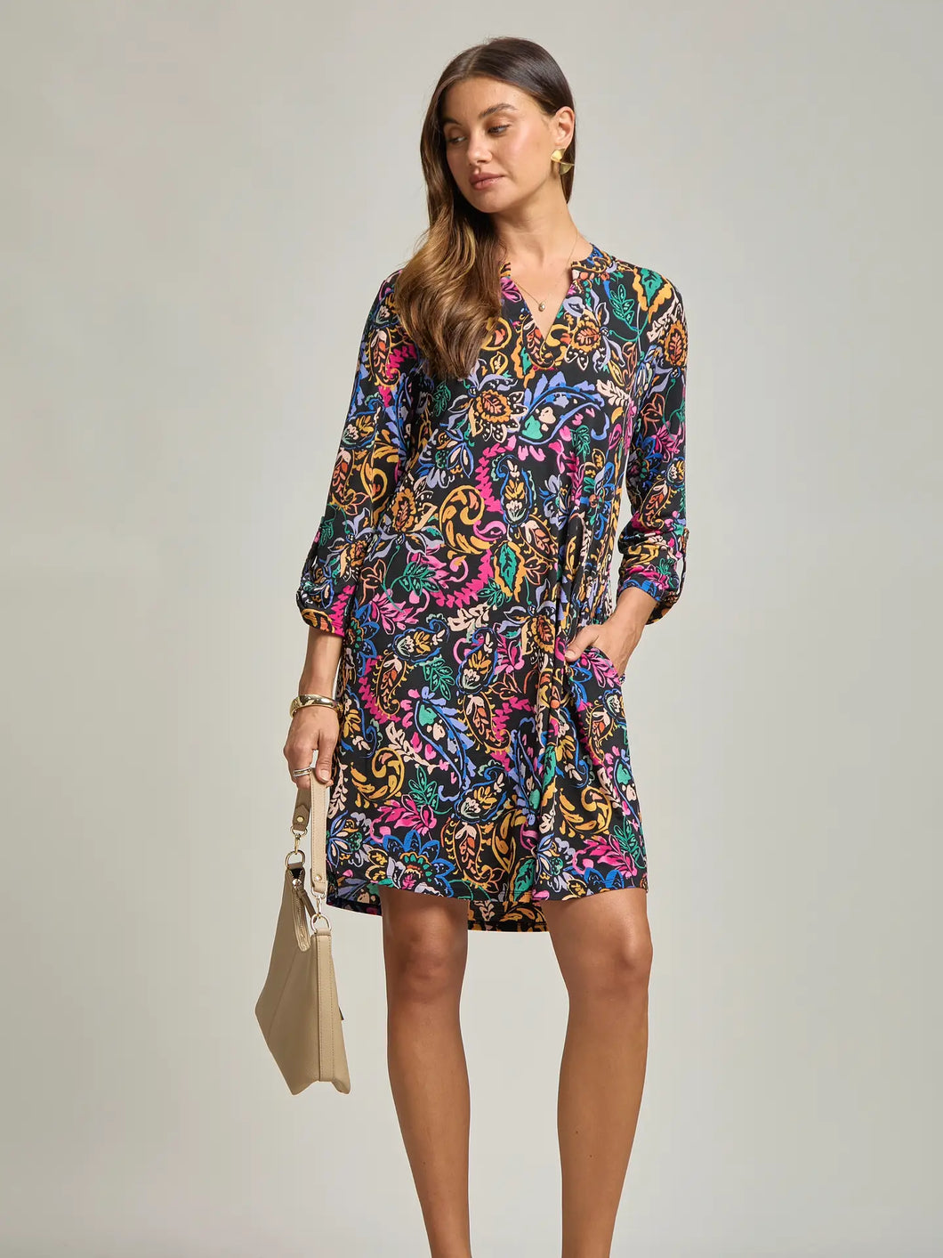 Dear Scarlett A Line Dress w/ Pockets Black