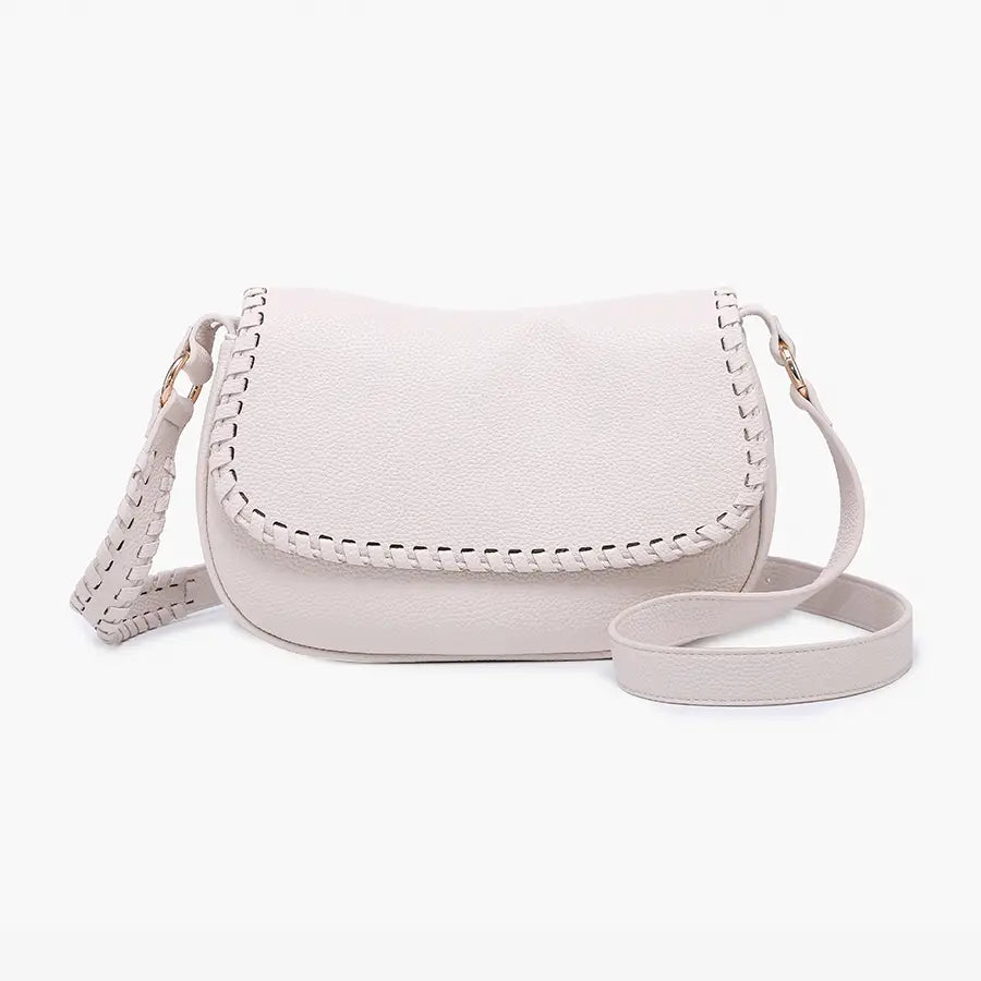 Jen & Co. Daia Whipstitch Flapover Crossbody w/ Whipstitch Strap