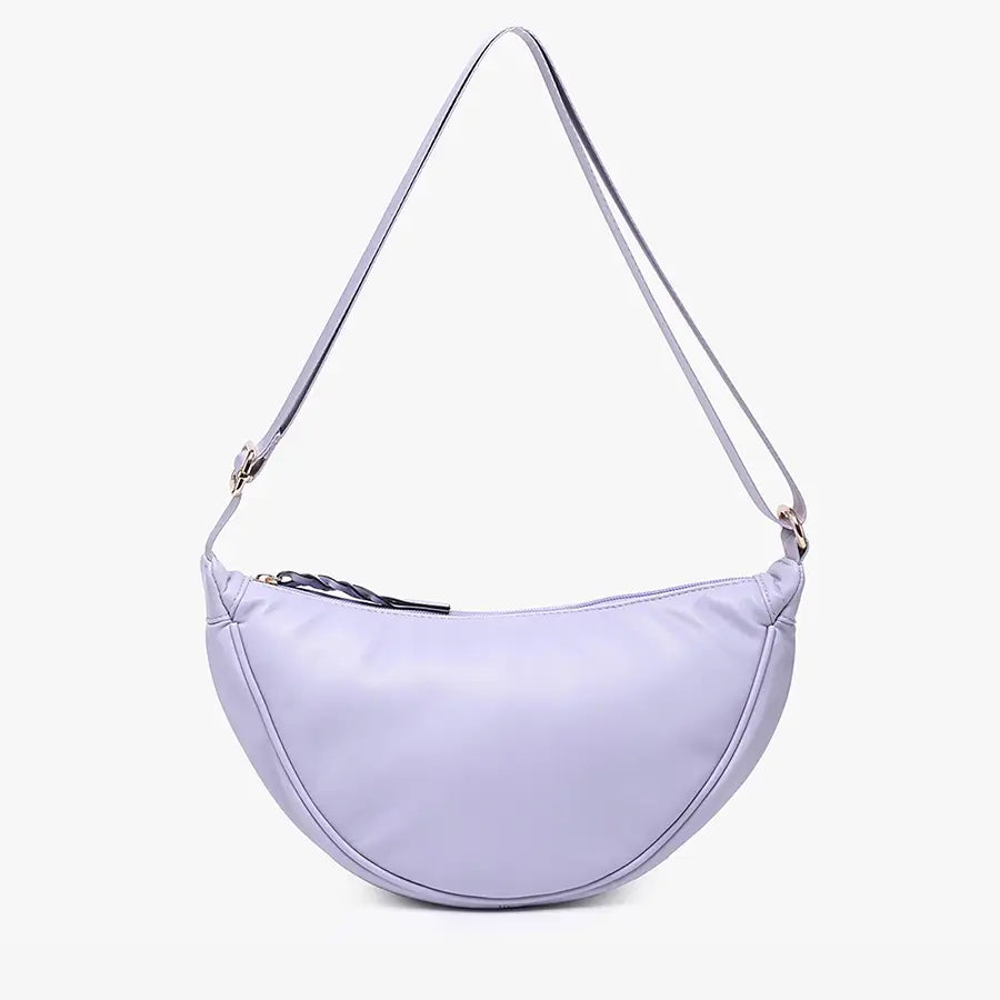 Jen & Co. Rosalie Small Banana Sling Bag w/ Braided Zipper