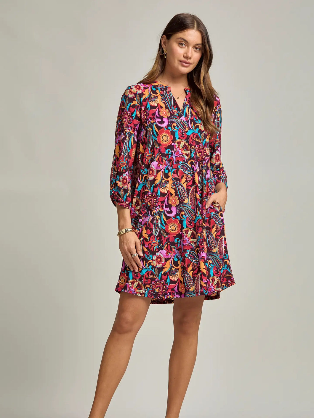 Dear Scarlett A Line Dress w/ Pockets Chocolate