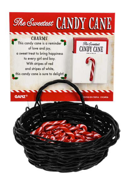 Ganz The Sweetest Candy Cane Charms in a Basket