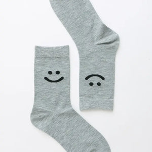 Happy Face Socks - Gray