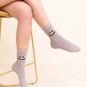 Happy Face Socks - Gray