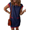 Womens Casual T Shirt Dress Pocket Short Sleeve Loose Fit