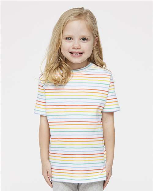 Toddler Rabbit Skin Fine Jersey Tee - Rainbow Stripe