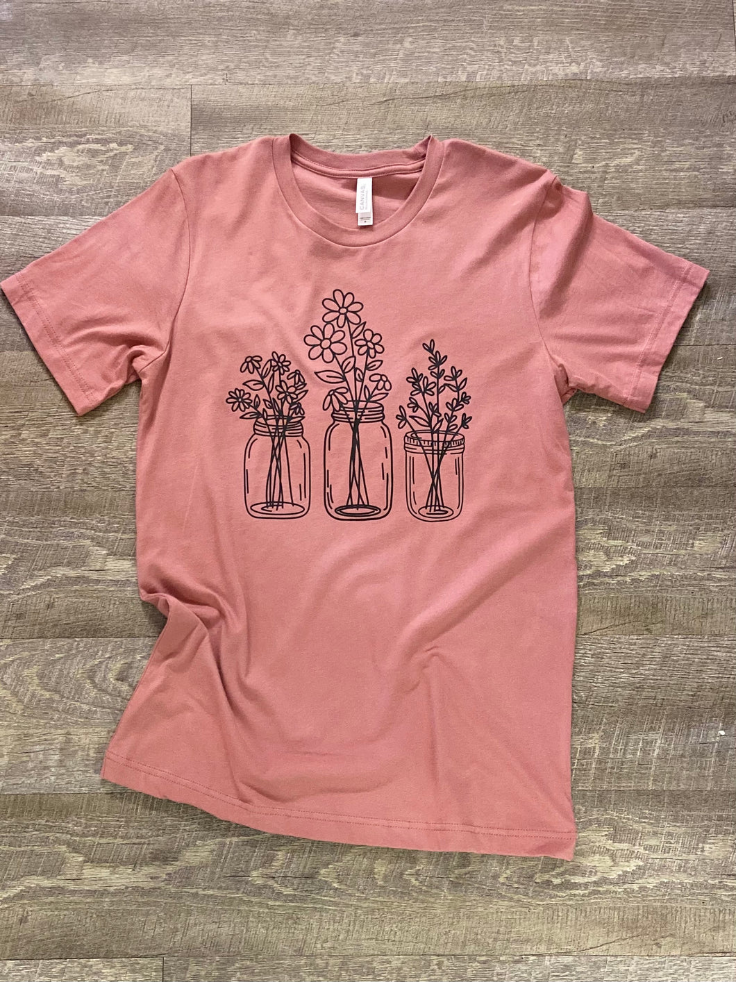 Floral Mason Jar Tee Shirt