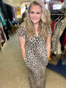 Leopard Jersey Maxi Dress